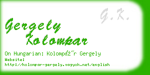 gergely kolompar business card